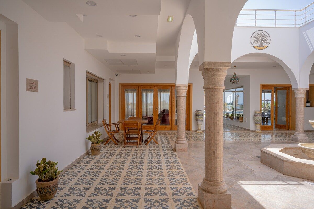 Terrasse ombragée de la villa Dar Aïcha